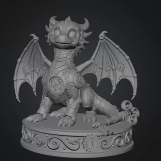 Mechanical Fantasy Dragon STL File for 3D Printing - Model thumbnail 7