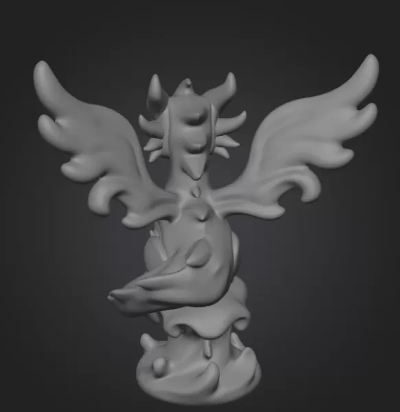Water Dragon – STL File 3D Printable Fantasy Dragon Figurine - Model preview 11