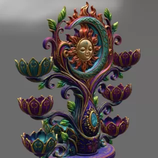 Celestial Sun and Moon Organizer STL File for 3D Print - Model thumbnail 10