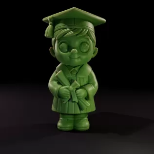 Chibi Boy Graduate Figurine for 3D Printing - Model thumbnail 1