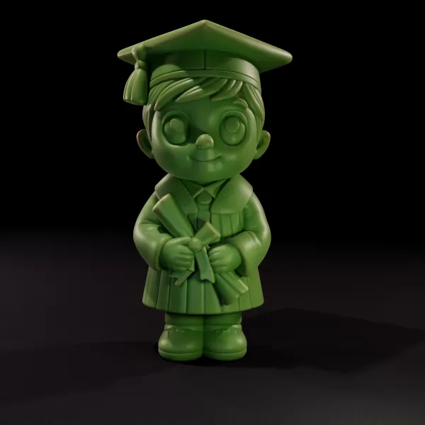 Chibi Boy Graduate Figurine for 3D Printing - Model preview 1