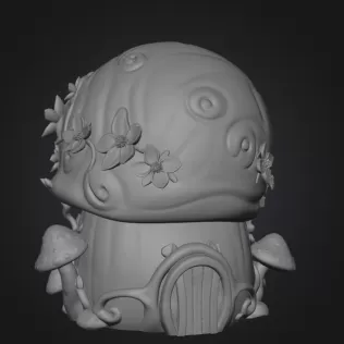 Enchanted Snail Shell Cottage STL File 3D Printable - Model thumbnail 9