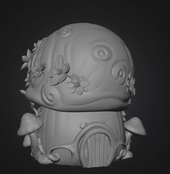 Enchanted Snail Shell Cottage STL File 3D Printable - Model preview 9