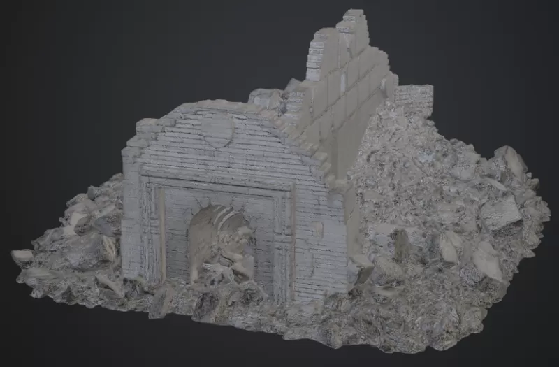 Hausruine halb ein gefallen - Model preview 1