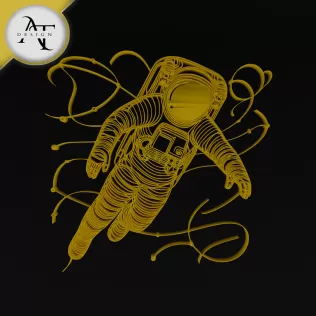 Astronaut - Line Art - 2D Wall Art Decor