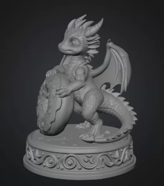 Sweet Donut Dragon STL File for 3D Print - Model preview 10