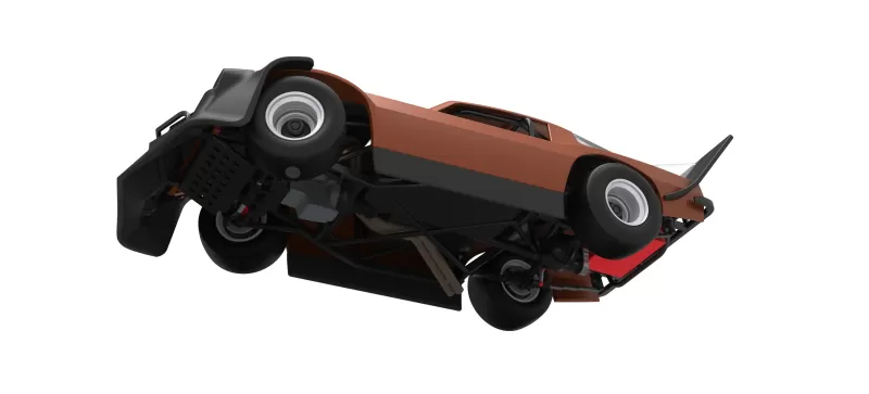 Vintage Dirt late model Race car V4 while turning Scale 1:25 - Model preview 3