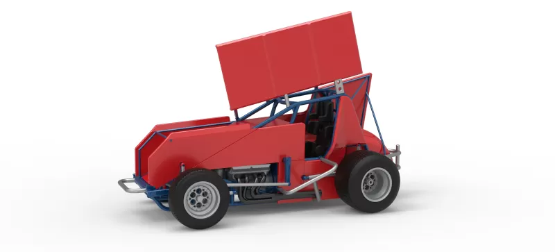 Winged Sprint car Version 2 Scale 1:25 - Model preview 1