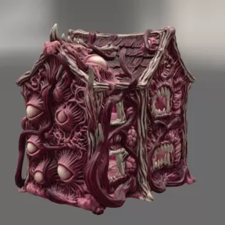 Flesh Monster Cottage STL for 3D Printing - Model thumbnail 4