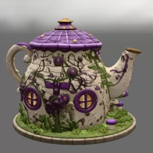 Enchanted Teapot Cottage STL File for 3D Print - Model thumbnail 11