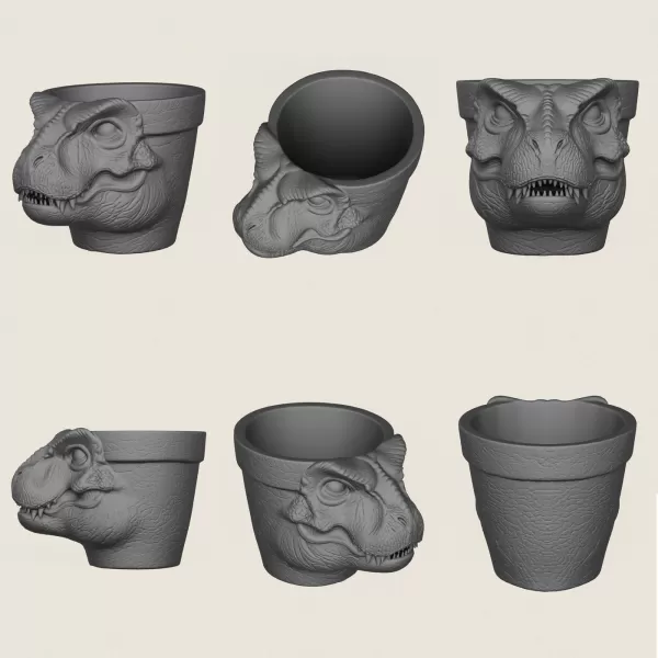 Planter Collection (6 Animal Head Planter) - Model preview 6