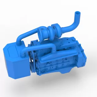 Engine of Pro Stock Pulling Tractor Scale 1:25 - Model thumbnail 2