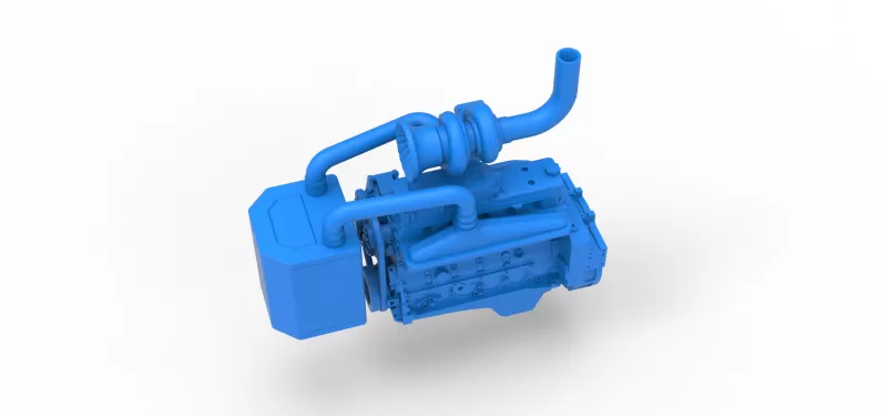 Engine of Pro Stock Pulling Tractor Scale 1:25 - Model preview 2