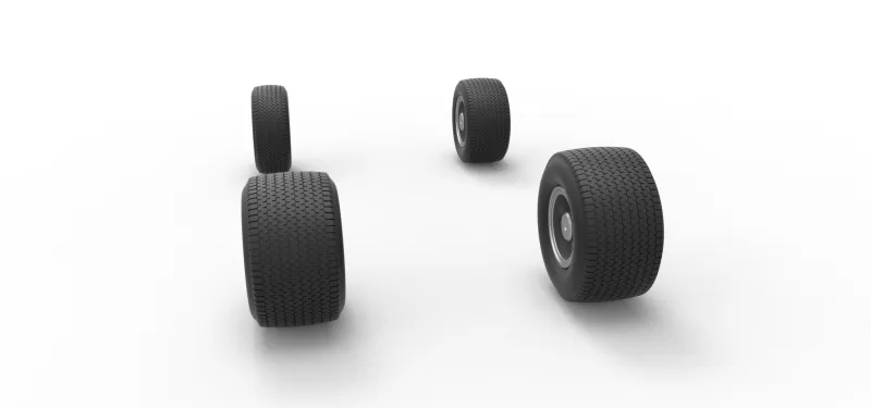 Wheel set of Northeast Dirt Modified stock car V2 Scale 1:25 - Model preview 7