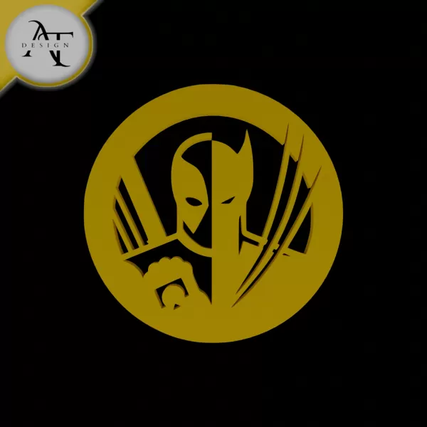 Deadpool and Wolverine - Marvel - Silhouette - 2D Wall Art Decor - Model preview 1