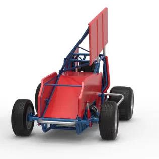 Winged Sprint car Version 2 Scale 1:25 - Model thumbnail 5