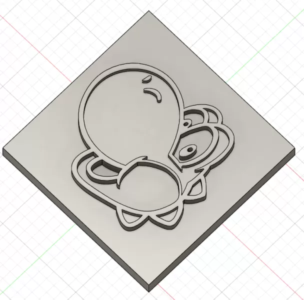 Plaque tête de Yoshi - Model preview 2