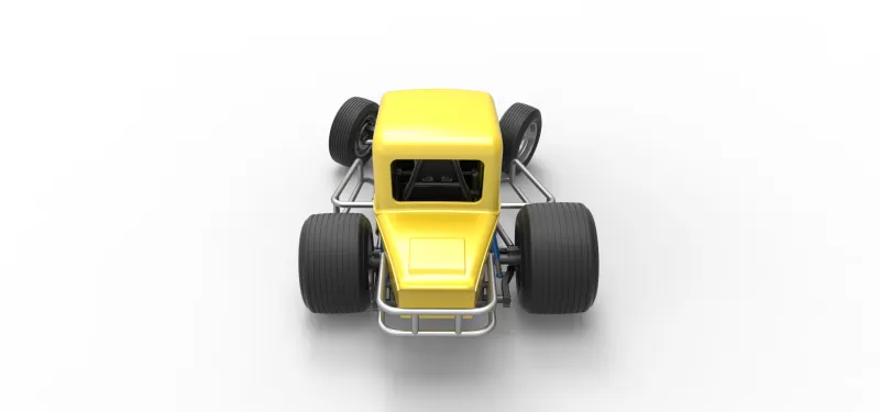 Vintage Sprint car while turning Version 2 Scale 1:25 - Model preview 15