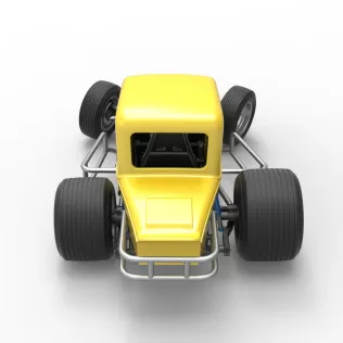 Vintage Sprint car while turning Version 2 Scale 1:25 - Model thumbnail 15