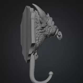 Baby Dragon Wall Hook STL File for 3D Printing - Model thumbnail 11