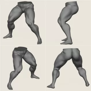 Muscular Man Leg Pose Collection - Model thumbnail 5