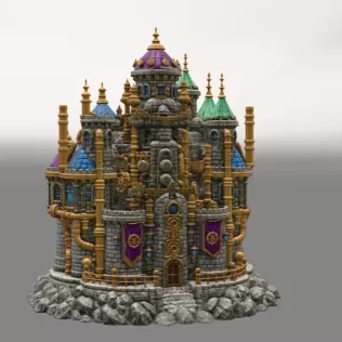 Steampunk Fantasy Castle STL File for 3D Printing - Model thumbnail 5