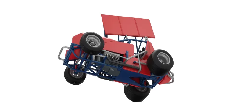 Winged Sprint car Version 2 Scale 1:25 - Model preview 3