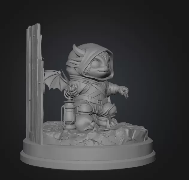 Fantasy Assassin Dragon STL File for 3D Printing - Model preview 9