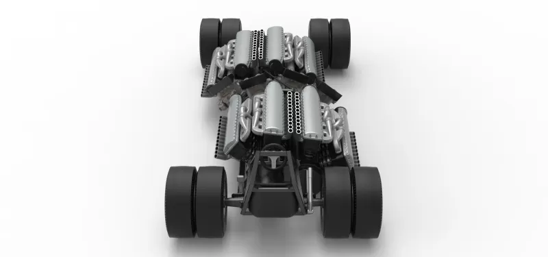 Vintage AWD Dragster Base Scale 1:25 - Model preview 17