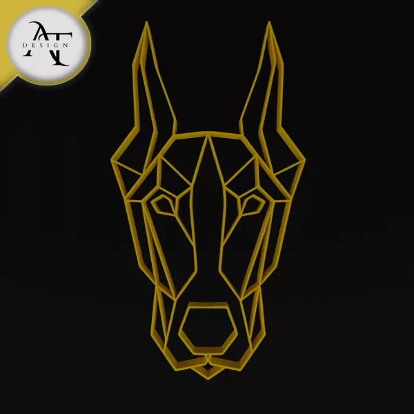 Dog - Geometric - 2D Wall Art Decor - Model preview 1