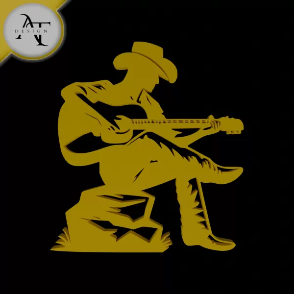 Guitarist - Silhouette - 2D Wall Art Decor - Model preview 1