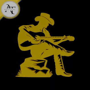 Guitarist - Silhouette - 2D Wall Art Decor