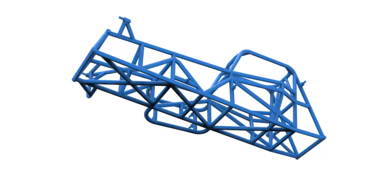 Frame of Vintage Supermodified stock car Version 3 Scale 1:25 - Model preview 3