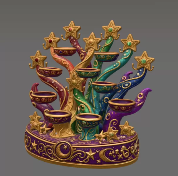 Celestial Star Tree Organizer STL File for 3D Print - Model preview 6