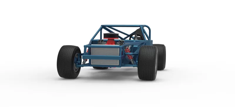 Vintage Dirt late model Race car Base Scale 1:25 - Model preview 6