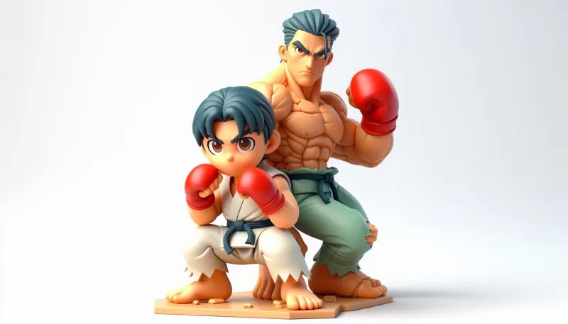 Kid and Boxer Man 3D Model - Model preview 1