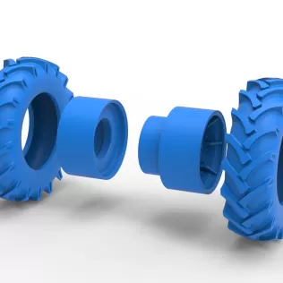 Front wheel of Racing Combine Harvester Version 2 Scale 1:25 - Model thumbnail 10