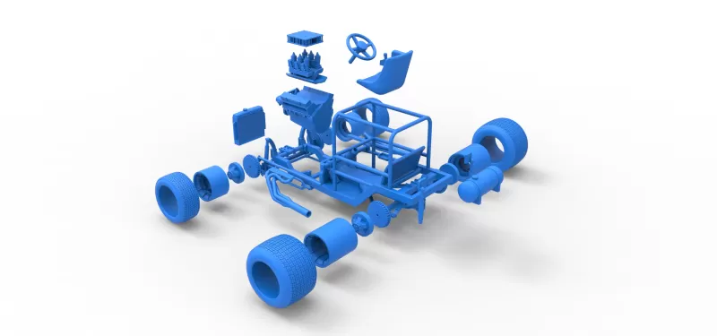 Vintage Dirt Supermodified stock car Base Scale 1:25 - Model preview 23