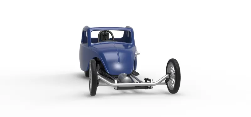 Front engine old school dragster with shell V13 Scale 1:25 - Model preview 26