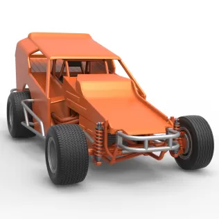 Vintage Dirt Modified stock car Version 3 Scale 1:25 - Model thumbnail 26