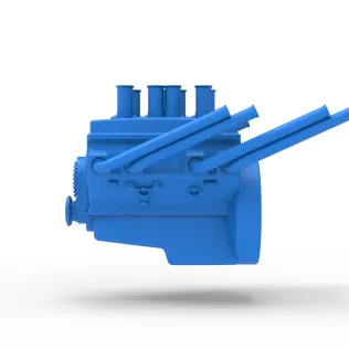 Engine V8 for vintage dragster Version 10 Scale 1:25 - Model thumbnail 8