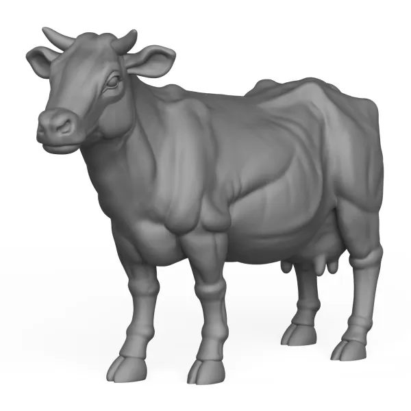 3D Printable Cow Standing Pose - Model preview 1