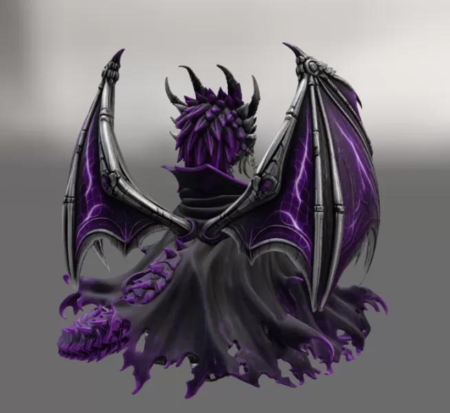 Shadow Mecha Dragon STL File for 3D Print - Model preview 12