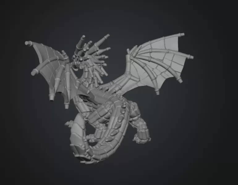 Stained Glass Dragon STL File for 3D Print - Model preview 12