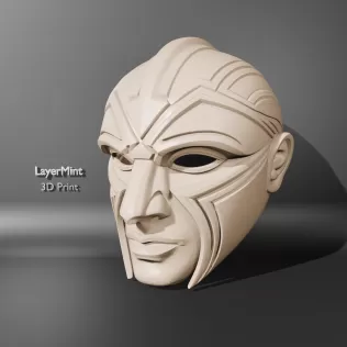 Futuristic Face Mask Sculpture