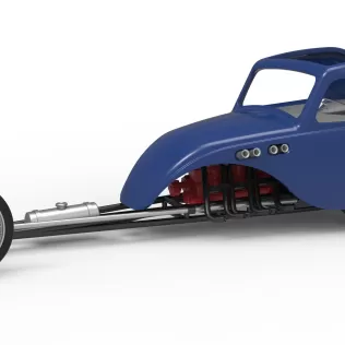 Front engine old school dragster with shell V13 Scale 1:25