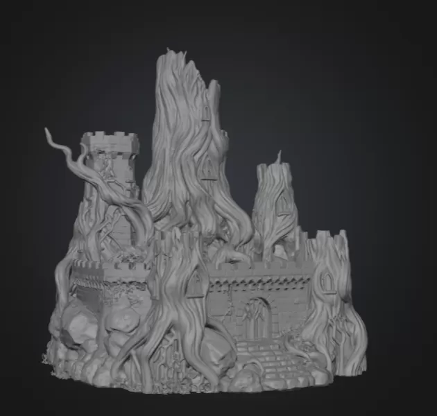 Fantasy Tree Fortress STL File for 3D Printing - Model preview 10
