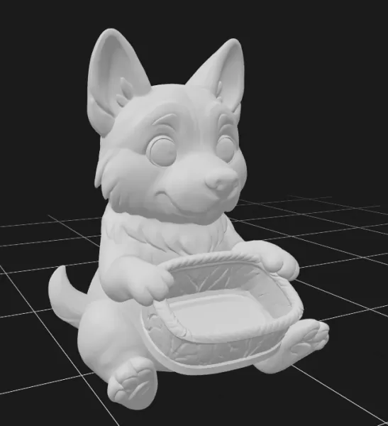 German Shepherd Holding a Gift Basket - Model preview 5