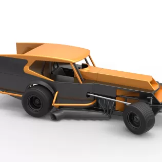 Vintage Dirt Modified stock car Version 5 while turning 1:25 - Model thumbnail 24