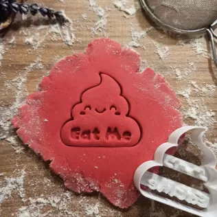 Funny Poop Emoji Cookie Cutter; Eat Me, Shit - Poo Emoji Gift - Model thumbnail 2